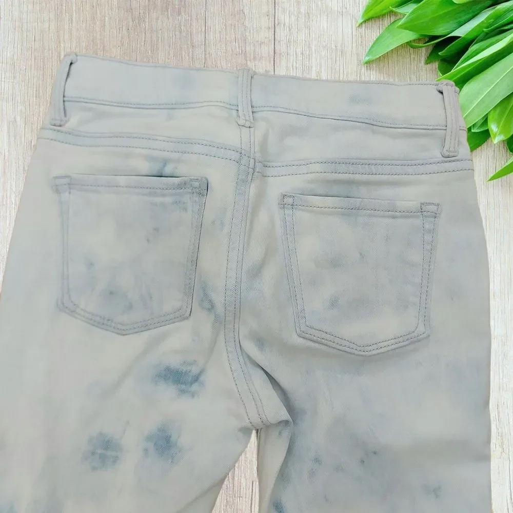 Old Navy Girls Ballerina Jeggings 10 Light Blue Raw Hem Stretch Adjustable Waist